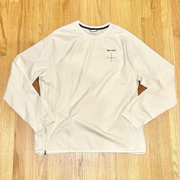 Nike Dri-FIT ADV Stealth APS Men’s Size L Beige Black Versatile Crew Long Sleeve - Picture 1 of 6